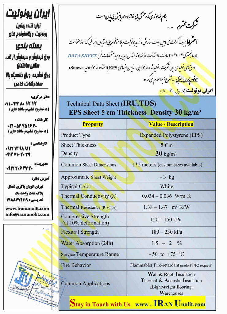 بهترین تولیدکننده ورق یونولیت فوق فشرده 60 در تهران
